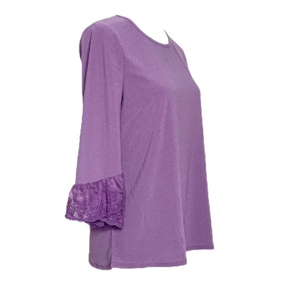 Love Scarlett Tops Long Sleeve Neck Women's Blouses Violet Kiss Size M - Picture 2 of 11
